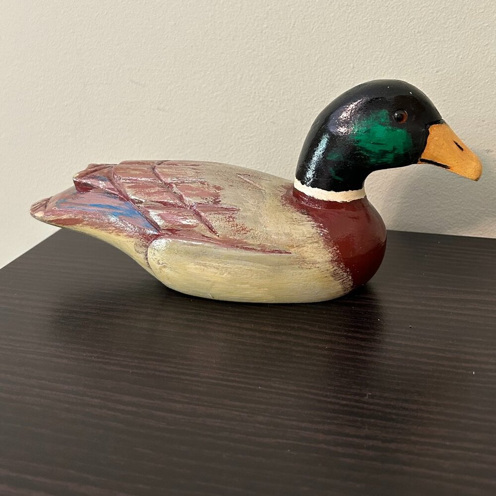 FINAL SALE - Solid Wood Painted Duck Decoy Decoration